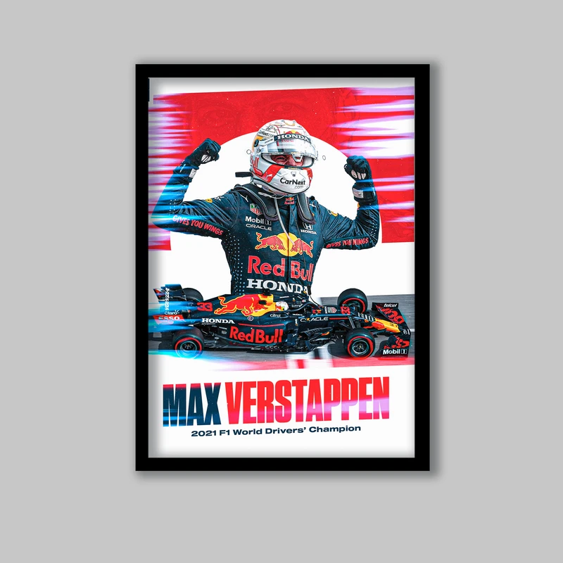 تابلو لیلیان طرح فرمول یک مکس ورشتپن کد LA-G10287-2 فریم مشکی