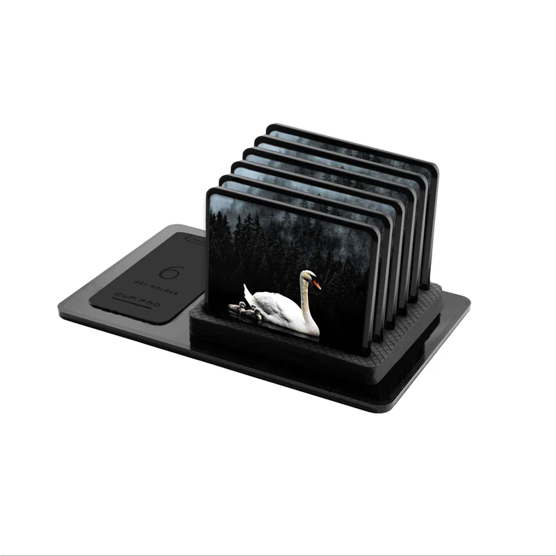 زیر لیوانی ماهوت مدل Swan-Lake بسته 6 عددی