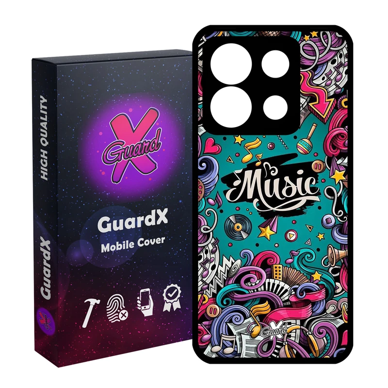 کاور گارد ایکس طرح Music مدل Glass10025 مناسب برای گوشی موبایل شیائومی Redmi Note 13 5G