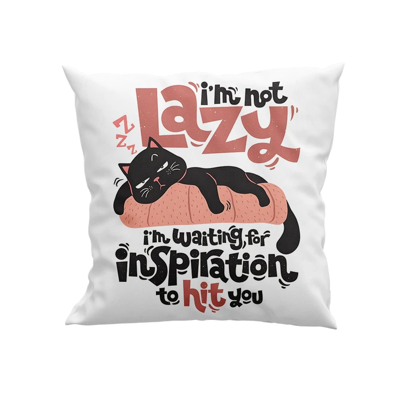 کوسن پاد آفرین مدل گربه تنبل کد DKK1322 سایز 30*30 سانتی متر