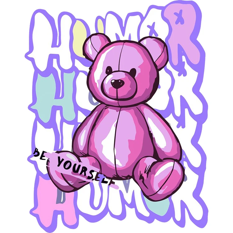 استیکر پارچه و لباس پاد آفرین مدل کارتونی خرس تدی کد S1453