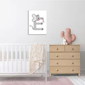 تابلو شاسی کودک طرح حرف E مدل مدرسه الفبا حیوانات