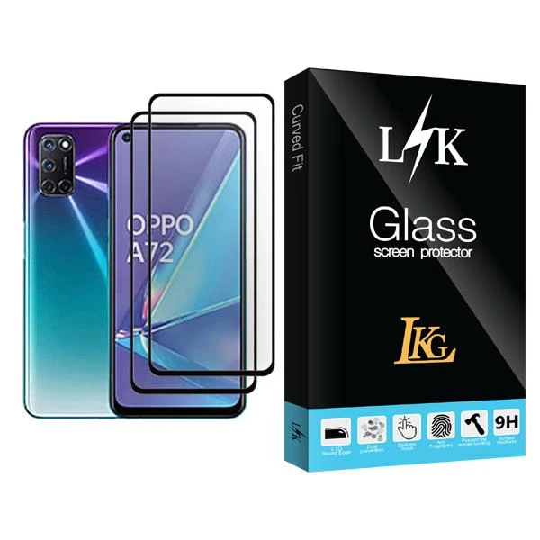 محافظ صفحه نمایش ال کا جی مدل LK Glass MIX002 مناسب برای گوشی موبایل اوپو A72 بسته دو عددی