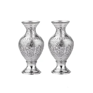 گلدان قلمزنی مدل خمره ای مجموعه 2 عددی 