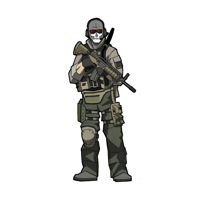 استیکر لپ تاپ و موبایل مدل بازی طرح کال اف دیوتی گوست Call of Duty Ghost کد 3728 