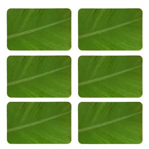 زیربشقابی طرح برگ کد 8003 بسته 6 عددی