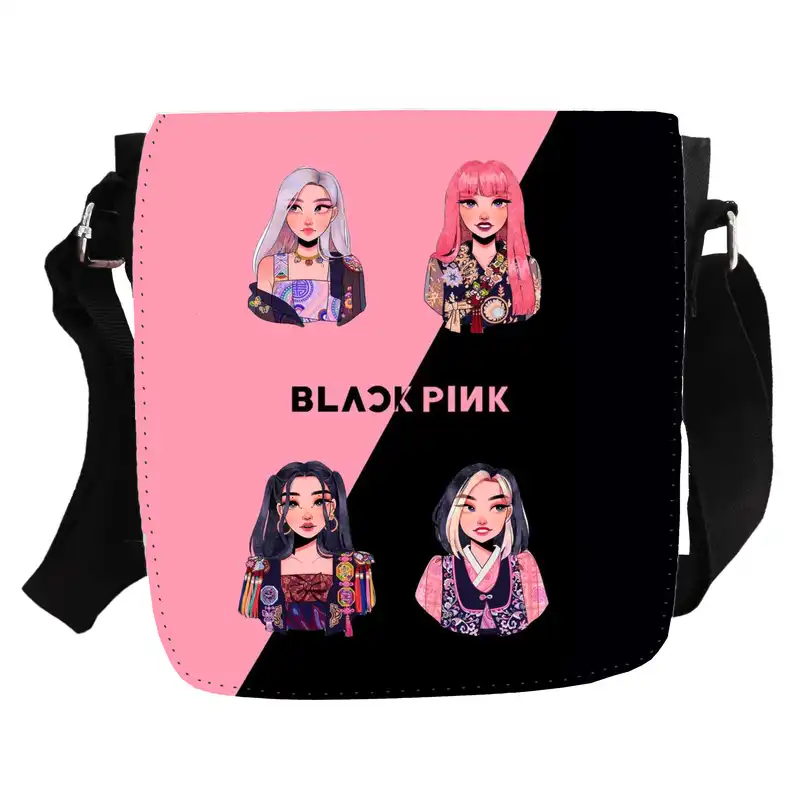 کیف رودوشی دخترانه مدل گروه موسیقی بلک پینک کد KD-528