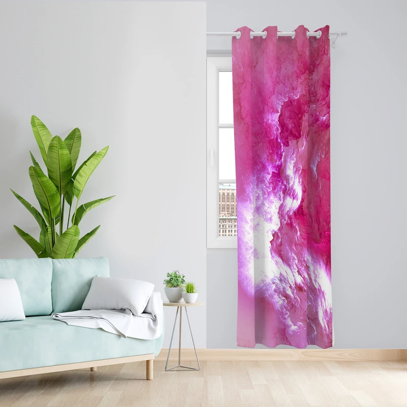 پرده طرح آبرنگی مدل مخمل پانچی کد L 1014L L Z سایز 140x200 سانتی متر
