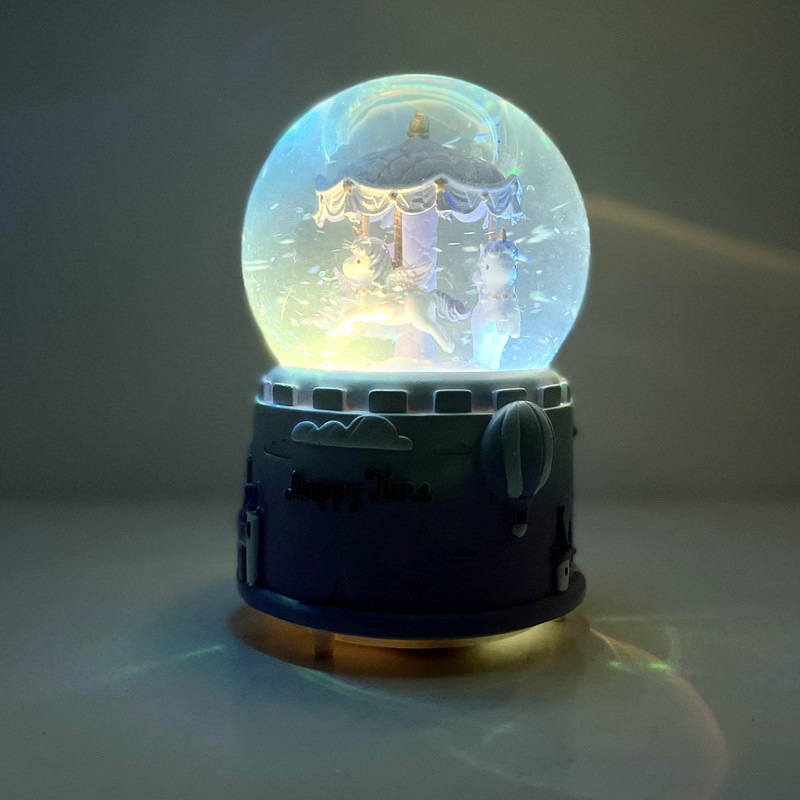 گوی موزیکال مدل پمپی اسب تک شاخ شهربازی طرح Happy Time کد PAB378