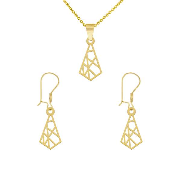 نیم ست طلا 18 عیار زنانه طلای کامک مدل زنجیر