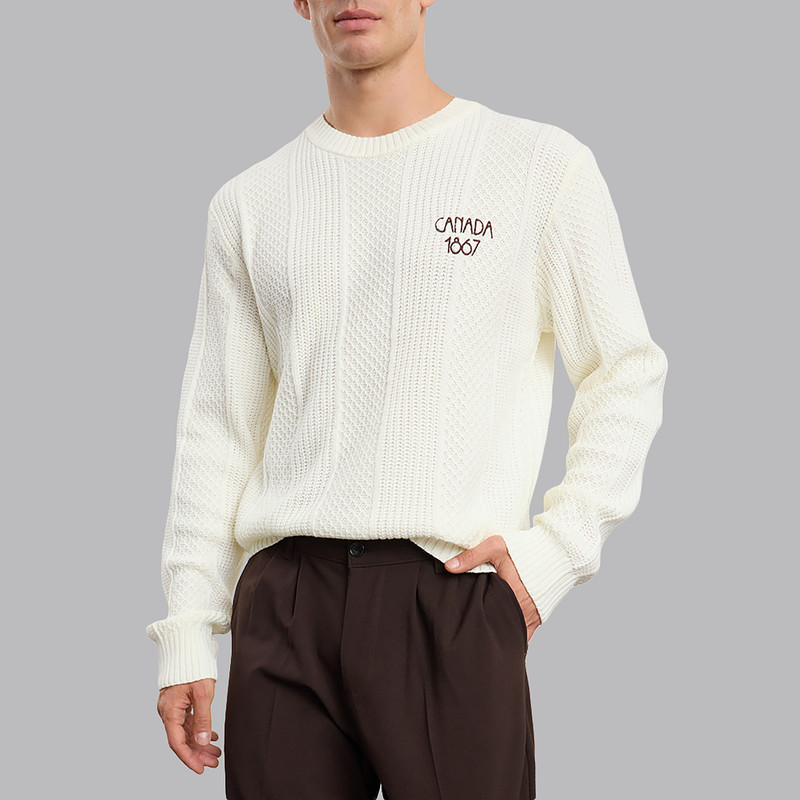 پلیور یقه گرد مردانه مدل 837836407 طرح ترندیول