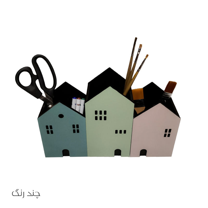 جامدادی رومیزی طرح خانه مدل MD035 مجموعه 3 عددی