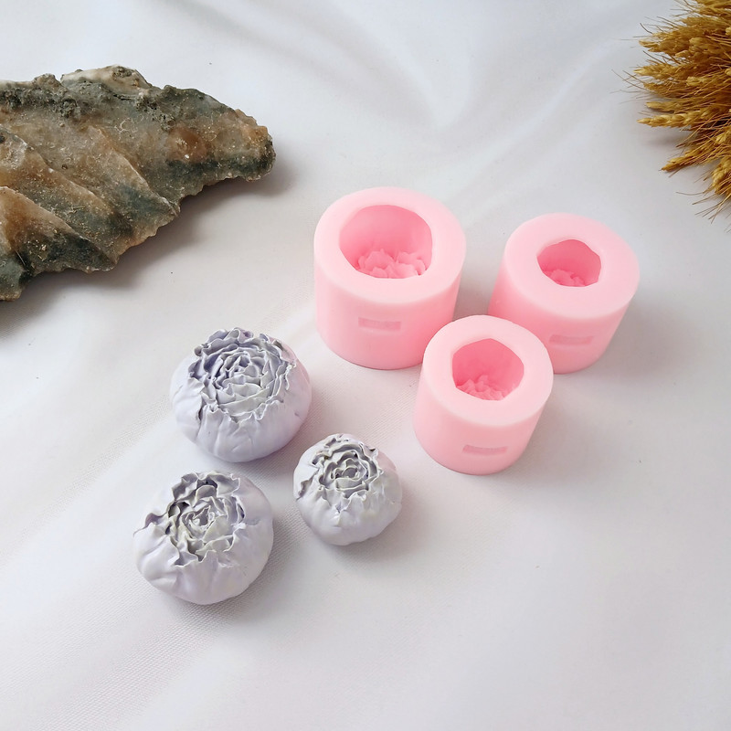 قالب شمع کوشا مدل رز پیونی مجموعه 3 تایی