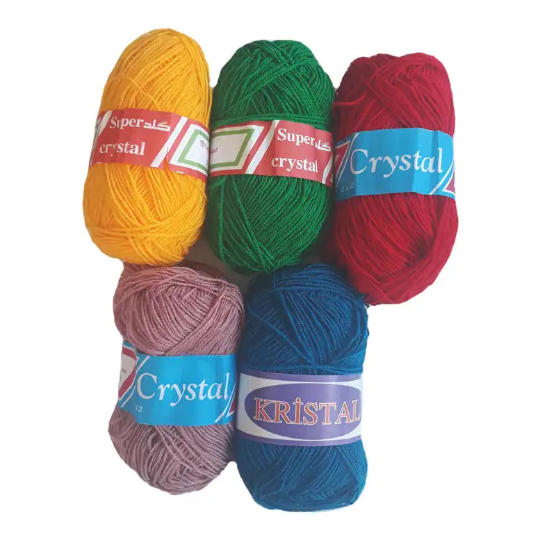 کاموا سوپر کریستال کد 001  بسته 5 عددی