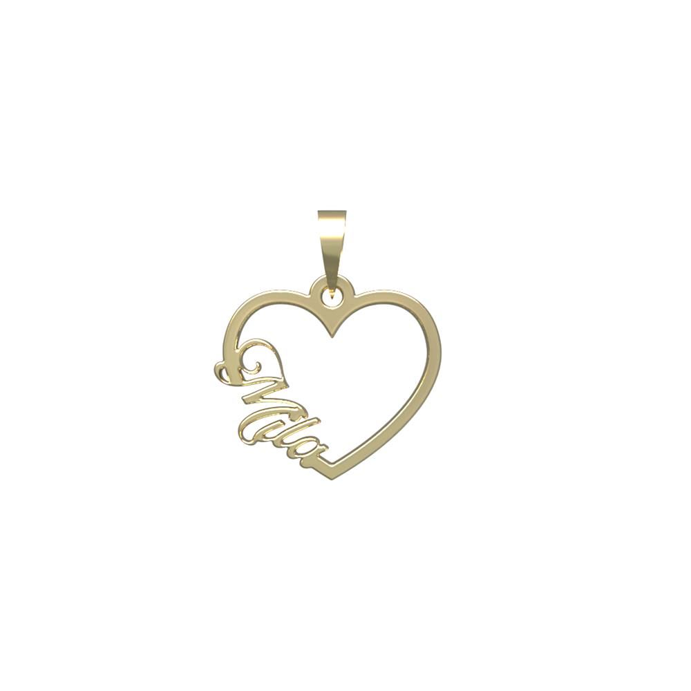 آویز گردنبند طلا 18 عیار زنانه مدوپد مدل اسم میلا mila کد PB1-10512 -  - 2