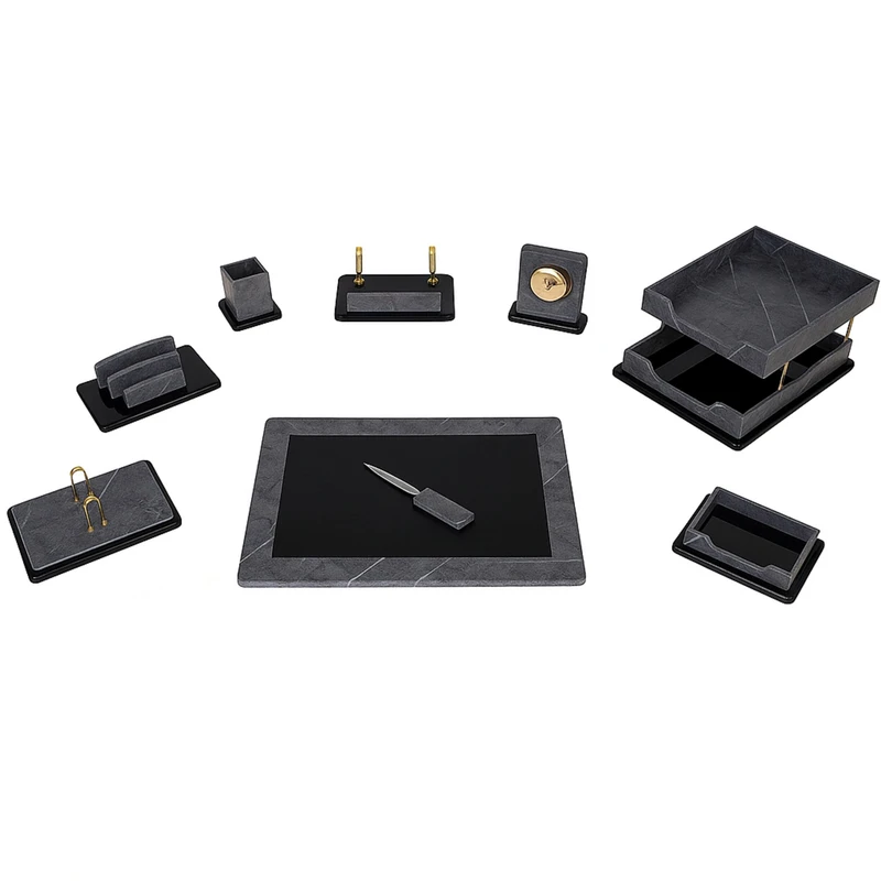 ست 9 تکه لوازم اداری رومیزی قائم مدل مدیریتی کد 510