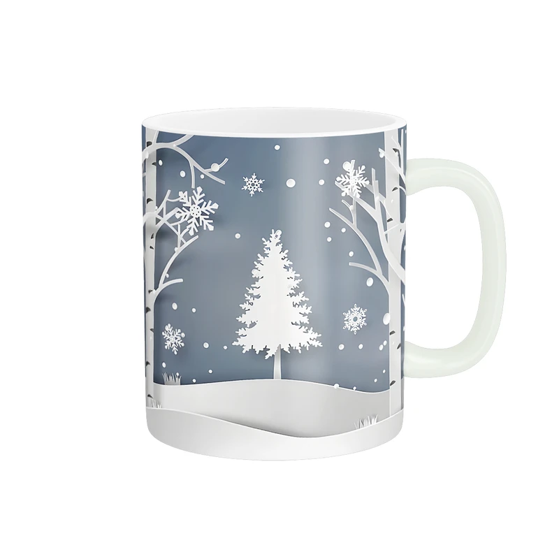 ماگ مدل نقاشی هنری طرح منظره ی زمستانی کد 1511