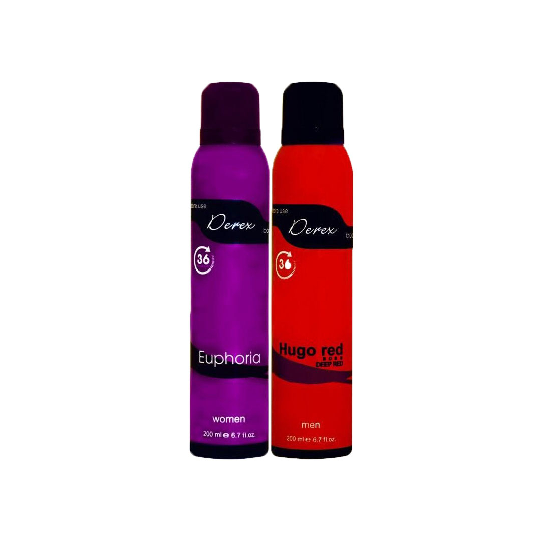 اسپری خوشبو کننده بدن دریکس مدل ایفوریا و هوگورد حجم 200 میلی لیتر مجموعه 2 عددی