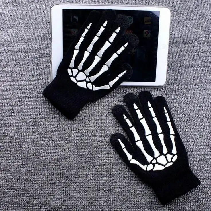 دستکش بافتنی مدل اسکلت تاچ