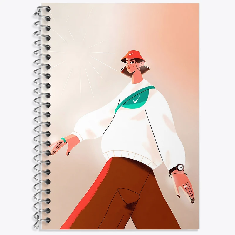 دفتر زبان 50 برگ خندالو مدل سه خط طرح دخترانه کد F7327