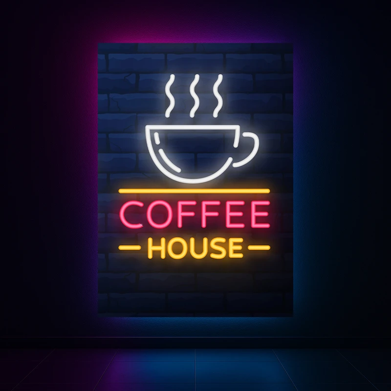 پوستر طرح Coffee House مدل نئون کد AR3058964