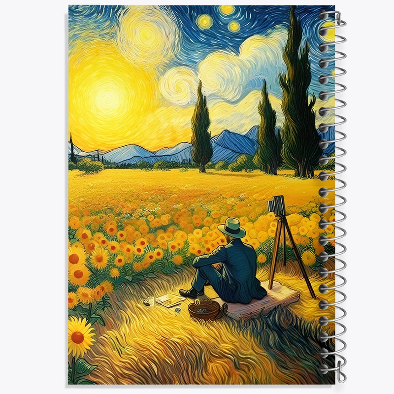 دفتر ژورنال نویسی 50 برگ خندالو مدل نقطه ای طرح ونسان ونگوگ کد F5082