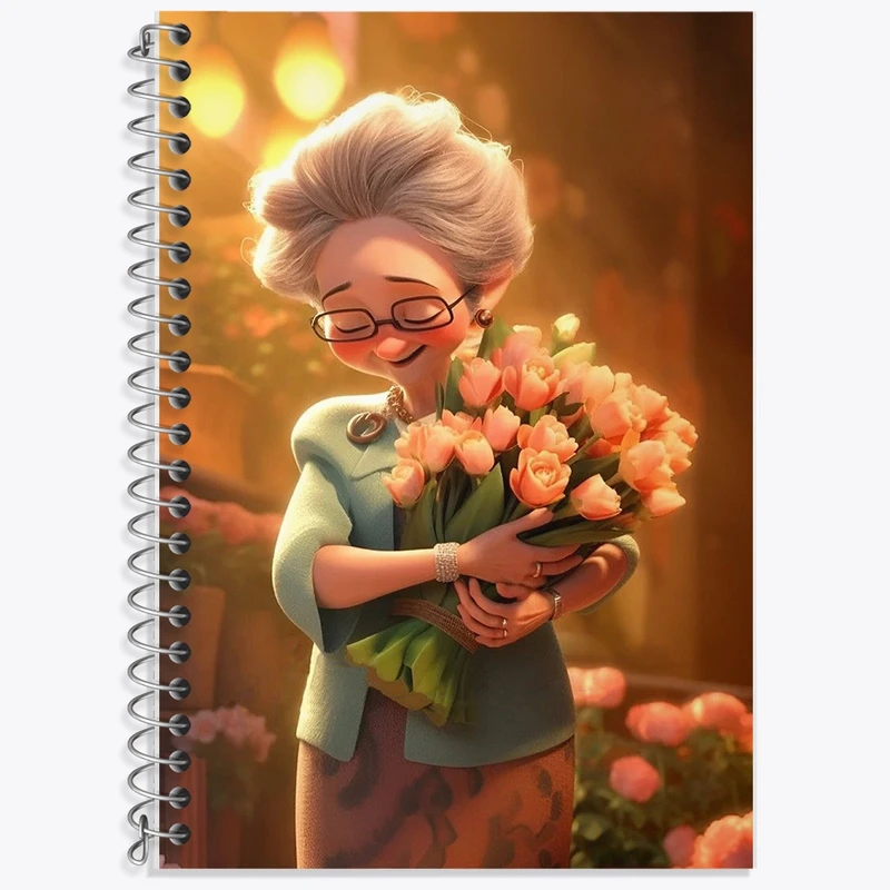 دفتر زبان 50 برگ خندالو مدل سه خط طرح روز مادر کد F973