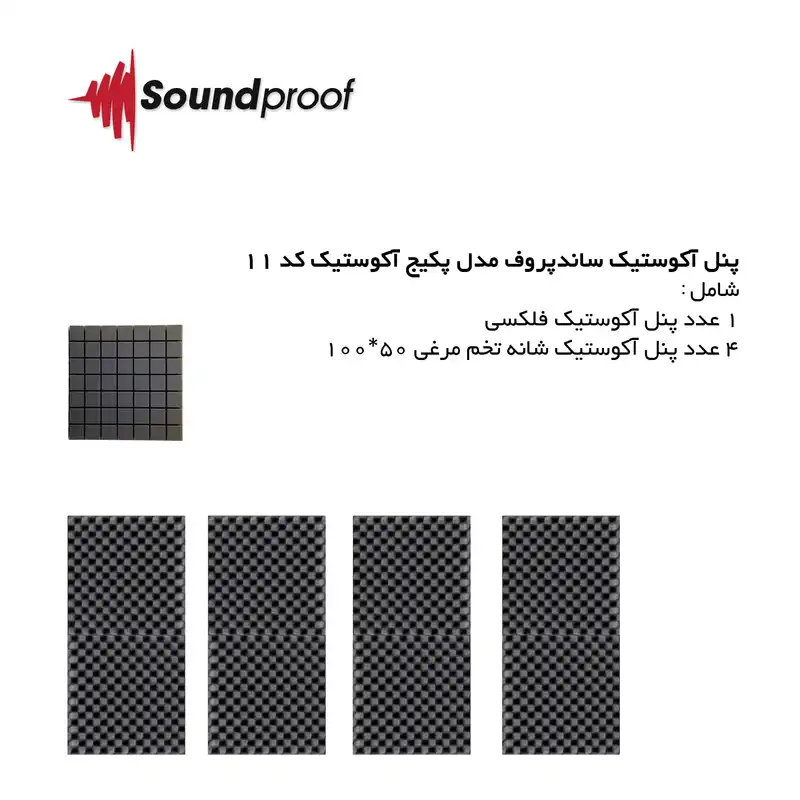 پنل آکوستیک ساندپروف مدل پکیج آکوستیک کد 11 مجموعه 5 عددی