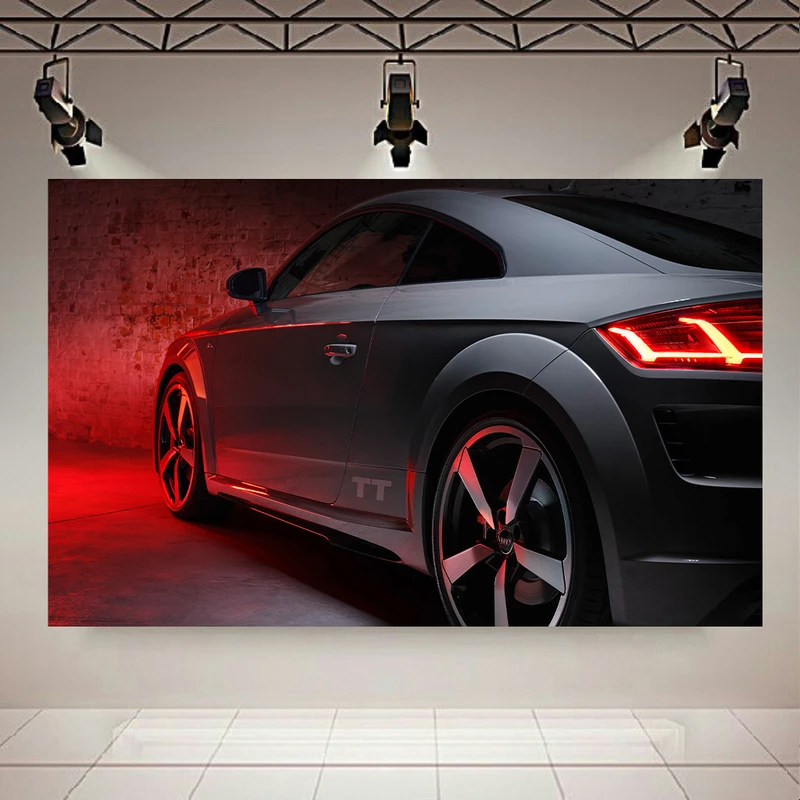 تابلو شاسی طرح ماشین مدل نمای جانبی Audi TT45 TFSI quattro S line Quantam Gray Edition کد AR1082