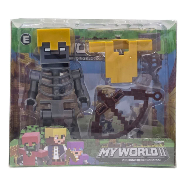 فیگور ناب سل مدل ماینکرافت همراه با ابزار جنگ طرح MY WORLD کد MA002 ارتفاع 9 سانتی متر