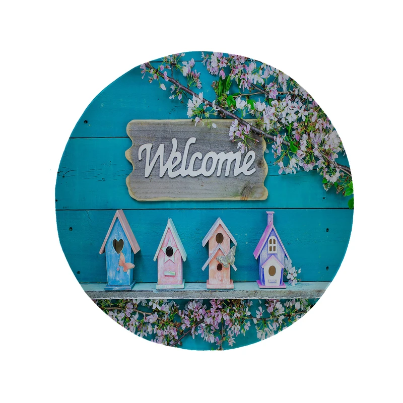 پادری مدل دایره طرح welcome کد 5852 سایز 90 × 90 سانتی متر 