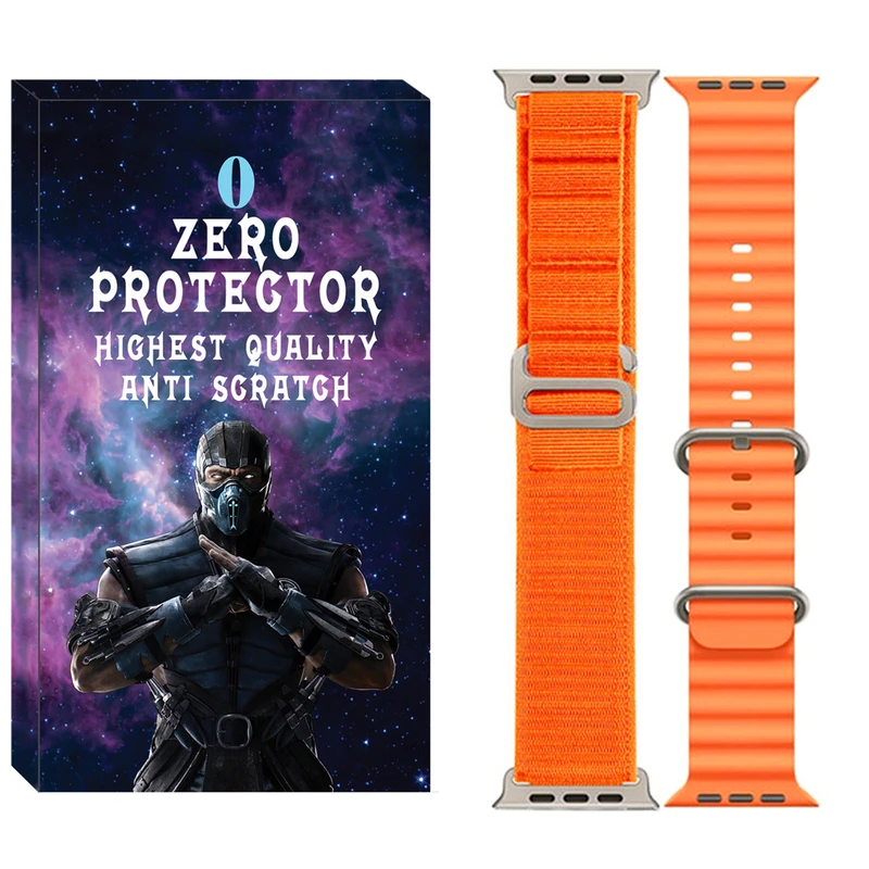 بند زیرو مدل Ocean-Alpine مناسب برای اپل واچ 42 / 44 / 45 / 49 میلی متر مجموعه دو عددی