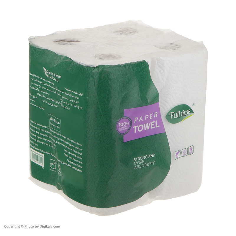 دستمال حوله ای فول تایم مدل رولی بسته 4 عددی