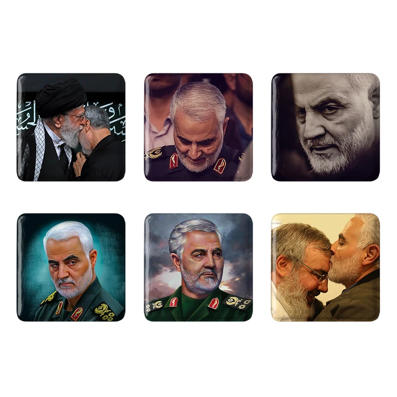 مگنت خندالو مدل سردار قاسم سلیمانی کد 138A مجموعه 6 عددی