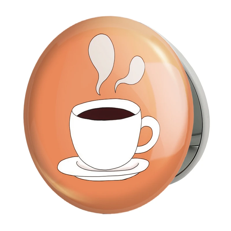 آینه جیبی خندالو طرح کافی شاپ قهوه مدل تاشو کد 27540 