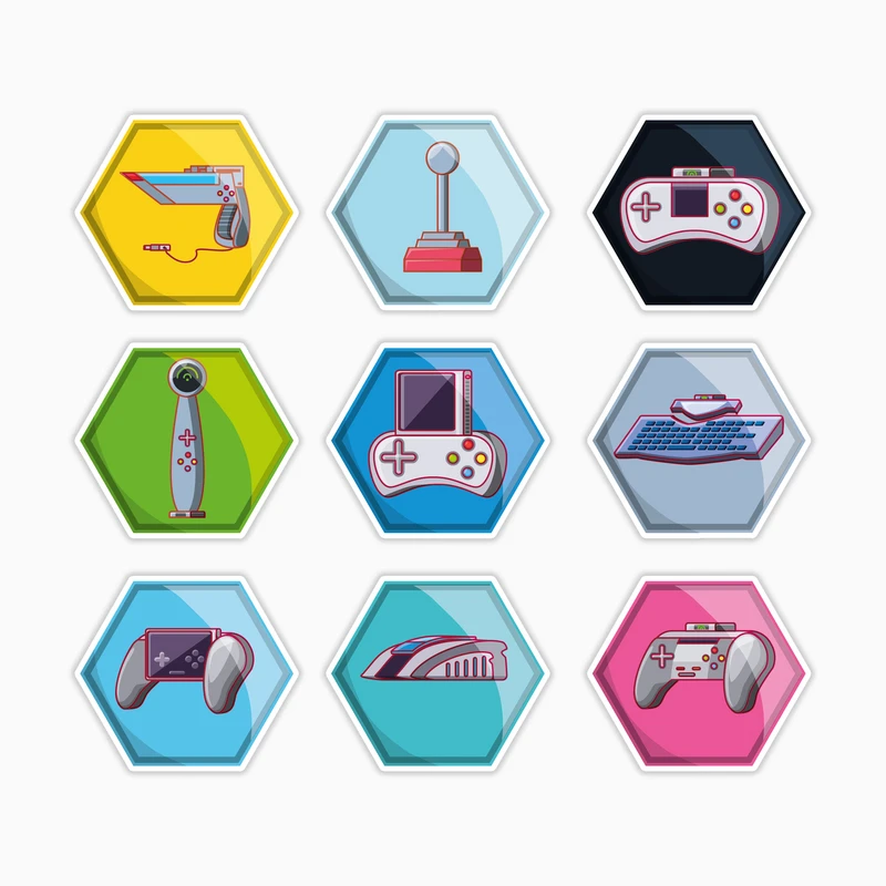 استیکر لپ تاپ و موبایل بووم طرح بازی کامپیوتری کد MA32 مجموعه 9 عددی