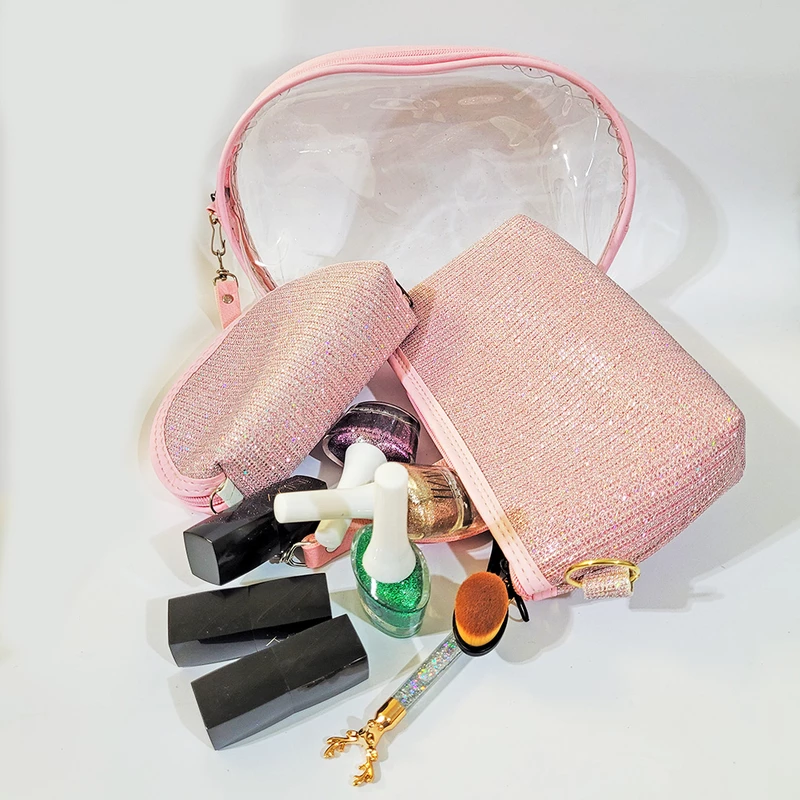 کیف  لوازم آرایشی زنانه نیک ثمر مدل 001 بسته 3 عددی عکس شماره 2