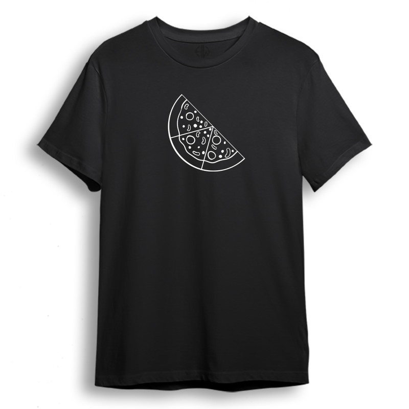 تی شرت آستین کوتاه مردانه مدل Pizza کد KV89 رنگ مشکی