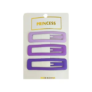 گیره مو زنانه مدل تق تقی پاستیلی مات مستطیلی کد 4040 بسته 3 عددی