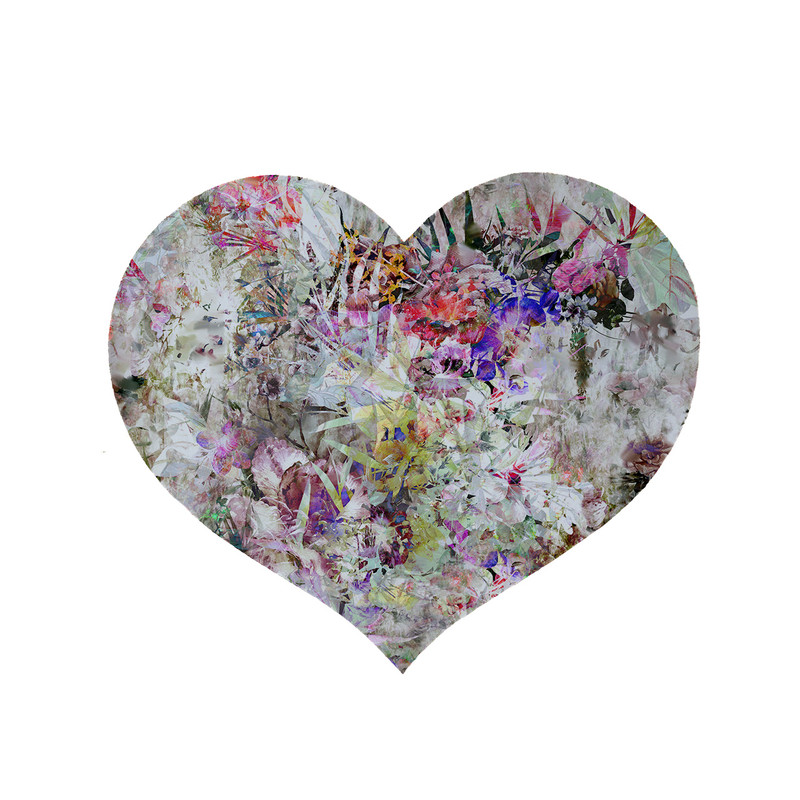 پادری مدل قلب طرح گل کد 5943 سایز 90x90 سانتی متر 