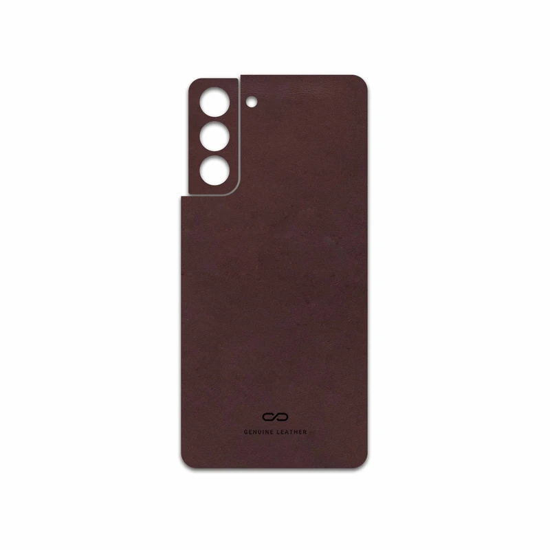 برچسب پوششی ماهوت مدل Matte-Dark-Brown-Leather مناسب برای گوشی موبایل سامسونگ Galaxy S21 5G