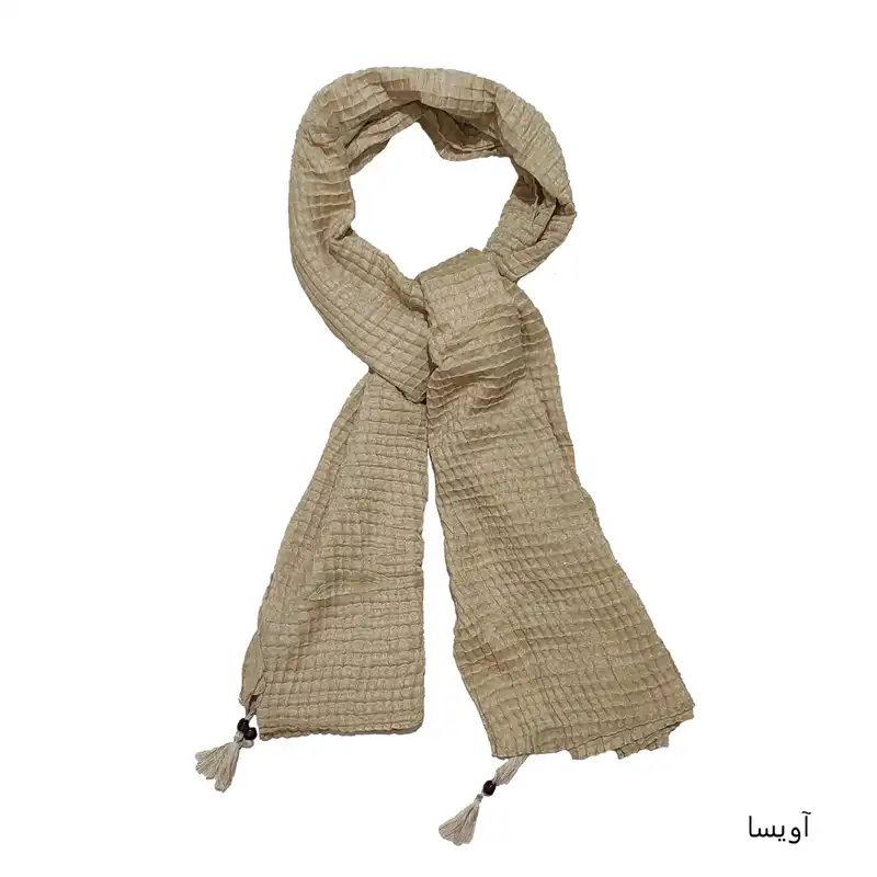 شال زنانه نخی مدل پلیسه منگوله دار کد 22
