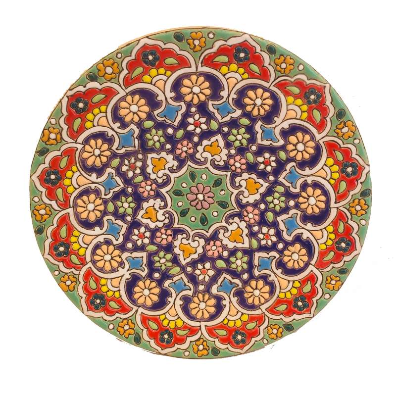 بشقاب میناکاری سفالی زمانیان کد ZMN15001