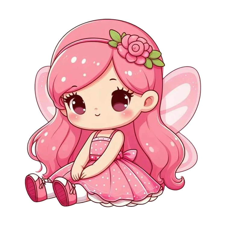 استیکر پارچه و لباس پاد آفرین مدل کارتونی کیوت عروسکی دخترانه کد S5377