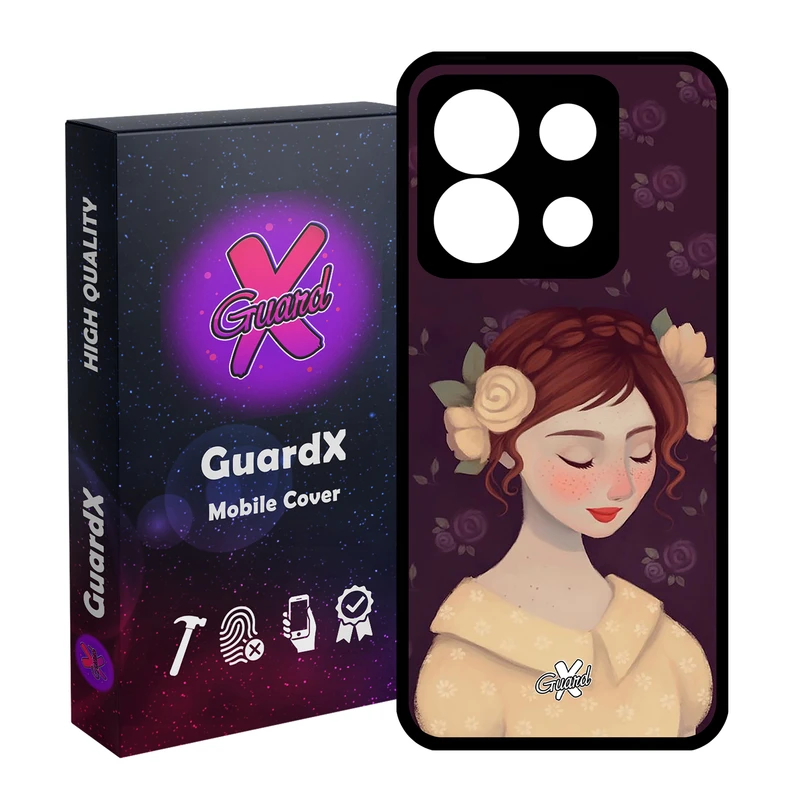 کاور گارد ایکس طرح Girl مدل Glass10325 مناسب برای گوشی موبایل شیائومی Redmi Note 13 5G