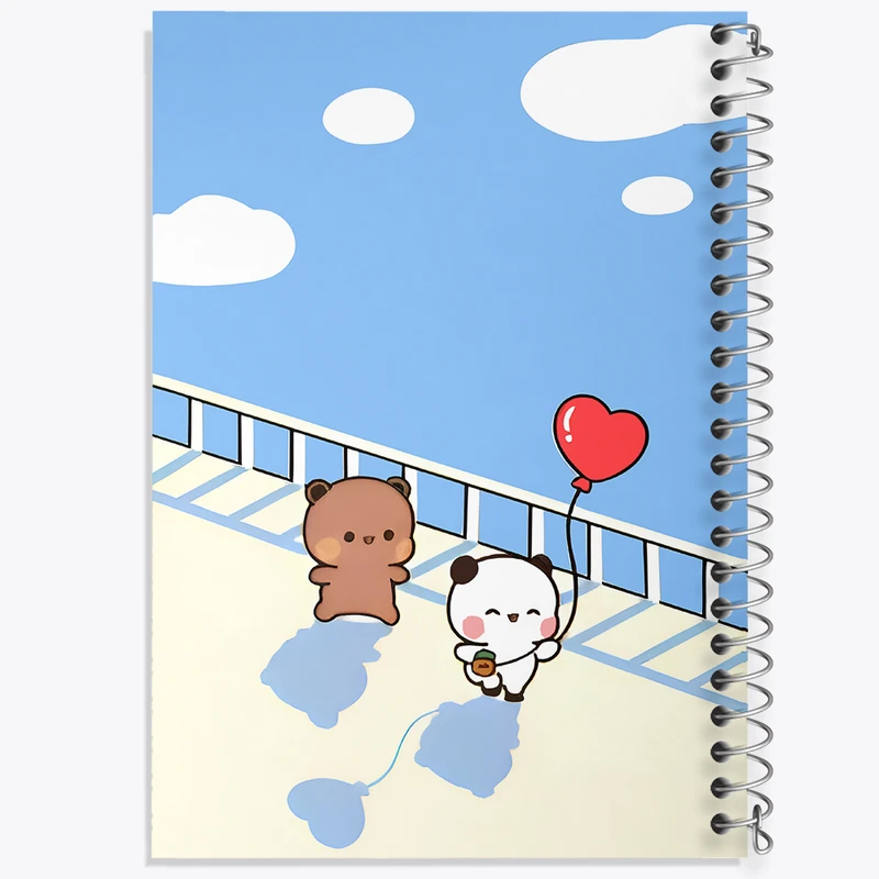 دفتر ژورنال نویسی 50 برگ خندالو مدل نقطه ای طرح خرس و پاندای کیوت کد F6862