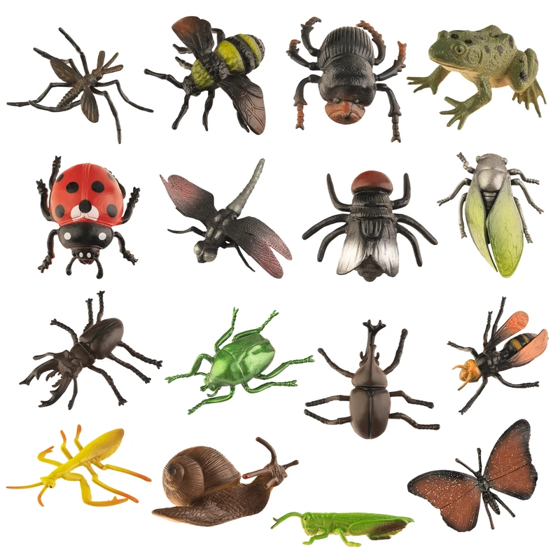 فیگور مدل حشرات مجموعه 16 عددی ارتفاع 5 سانتی‌متر