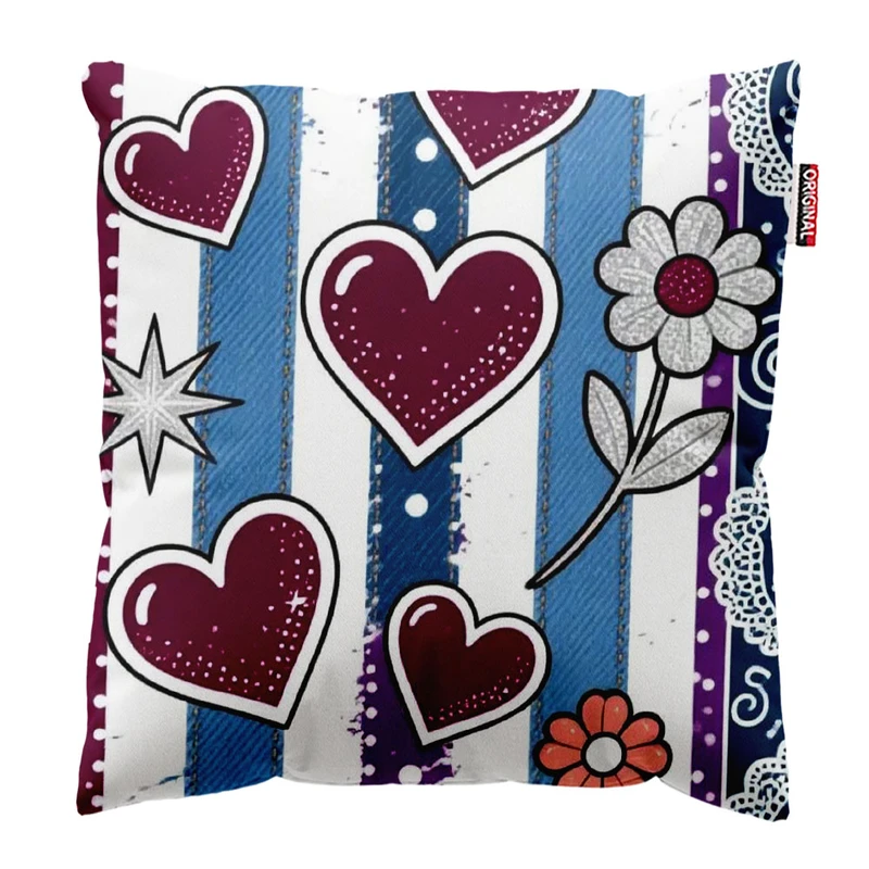 کوسن پاد آفرین طرح قلب سایز 30*30 سانتی متر کد 1185