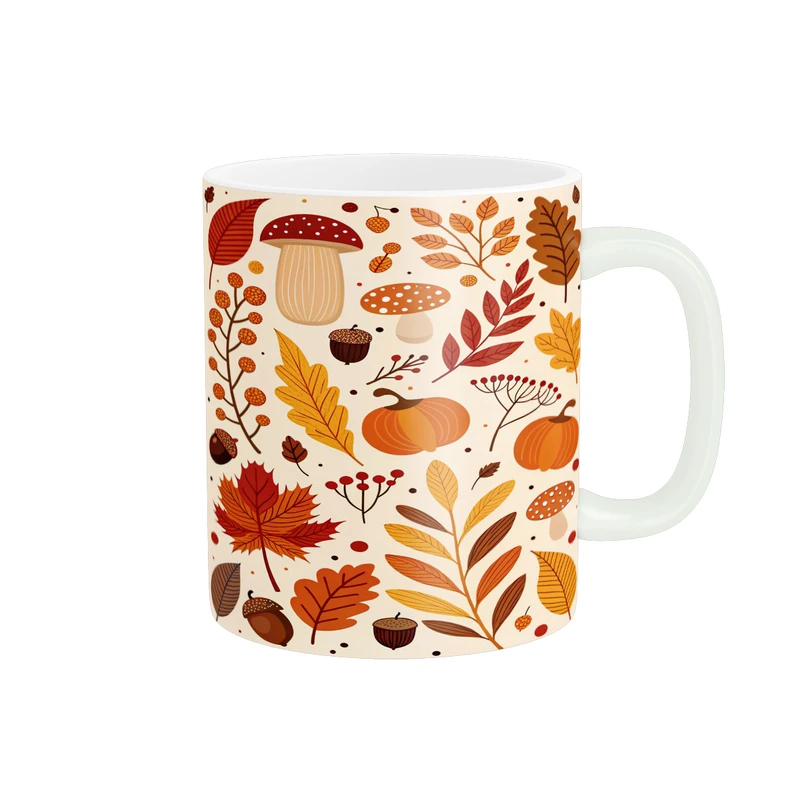 ماگ پاد آفرین مدل فانتزی طرح برگ پاییزی کد p11554