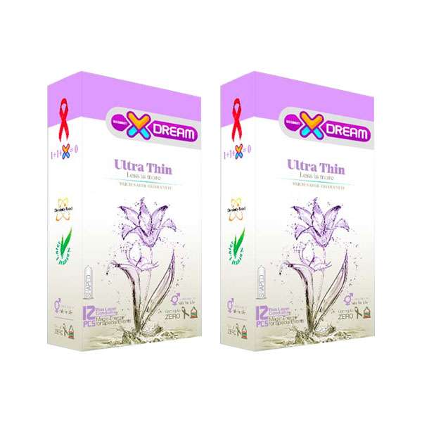 کاندوم ایکس دریم مدل ultra thin مجموعه 2 عددی